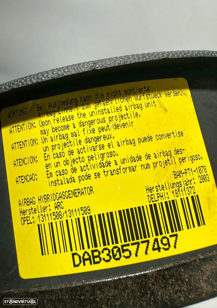 .Airbag Volante Condutor GM Opel Corsa Combo 13111508 2000 - 2011 - 8
