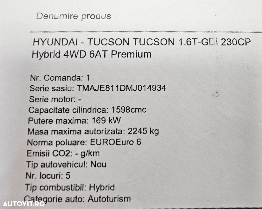 Hyundai Tucson HEV 1.6 l 230 CP 4WD 6AT Premium - 17