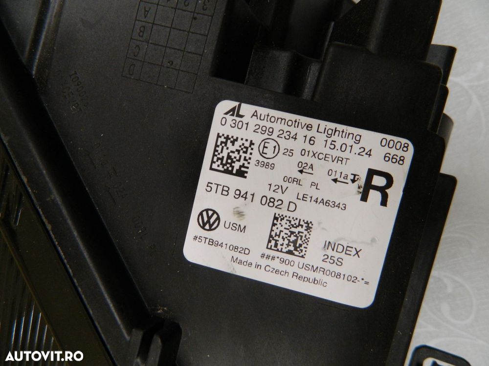 Far dreapta VW Touran Full LED, 2015, 2016, 2017, 2018, 2019, 2020, cod origine 5TB941082D. - 6
