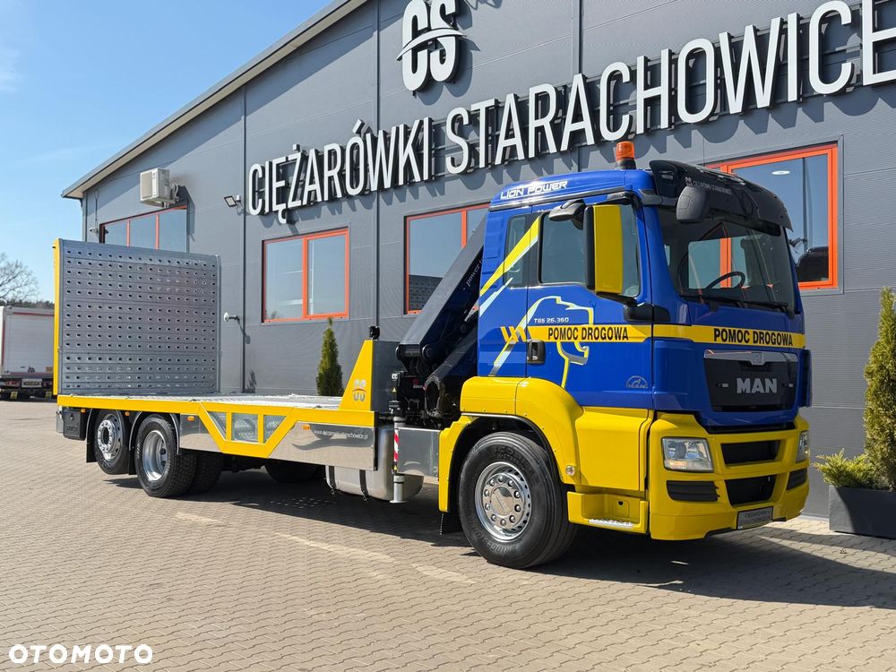 MAN TGS TGX 26.360 E5 laweta uniwersalna + Dźwig HDS HMF 1420 K2 / pomoc drogowa / kran krane dzwig hds żuraw - 24