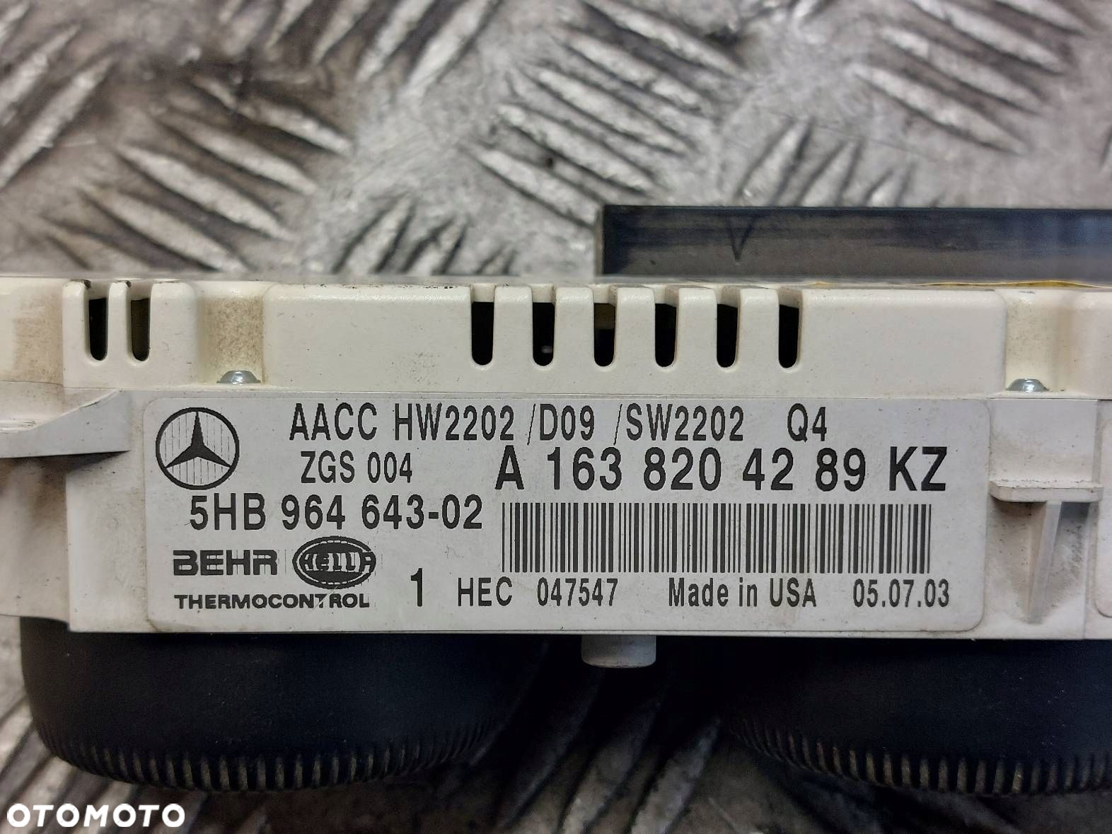 PANEL NAWIEWU MERCEDES-BENZ W163 ML 400 CDI 1638204289 - 4