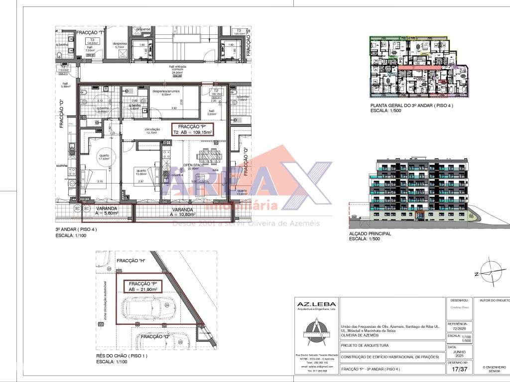 FRAÇÃO P - 3º andar - T2+1 - 1 lugar de garagem - Grande imagem: 2/14