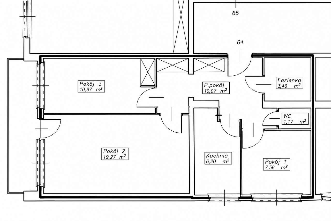 3-pokojowe mieszkanie z balkonem | 58,40 m² | Dąbrowa Górnicza