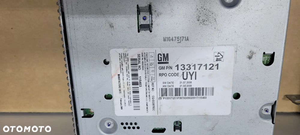 RADIO CD OPEL INSIGNIA ZAFIRA MERIVA - 6