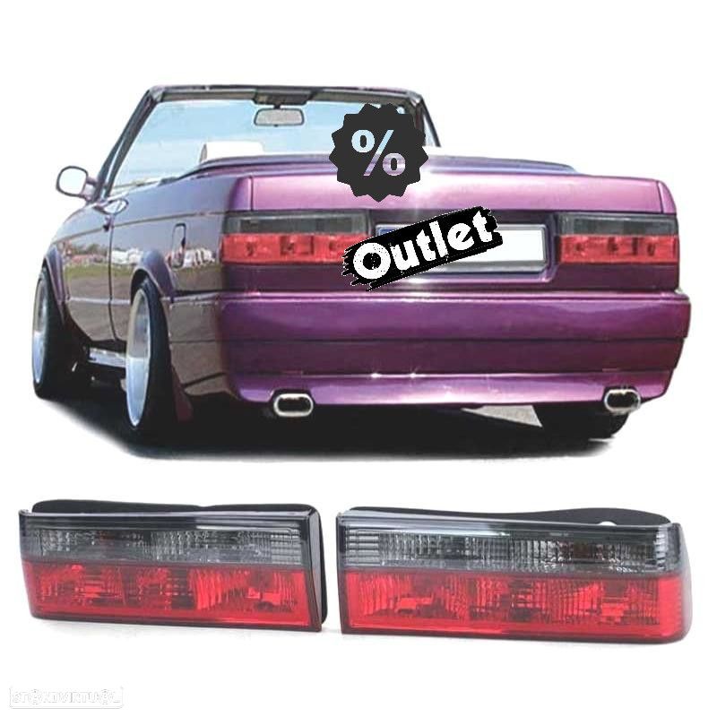R145170C1 FAROLINS TRASEIROS BMW E30 82-87 VERMELHO PRETO - 1