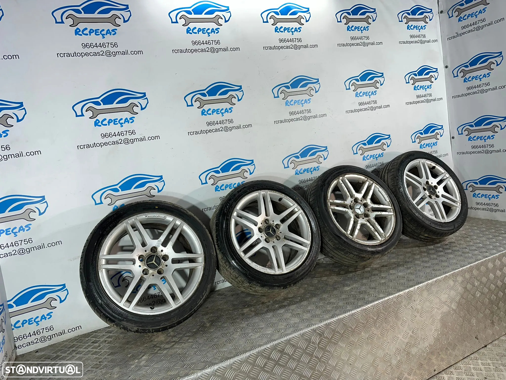 .Conjunto Jantes 17 AMG Originais Mercedes Benz 5x112 7.5J 8.5J ET47 ET58 A2044014502 A2044014602 - 3