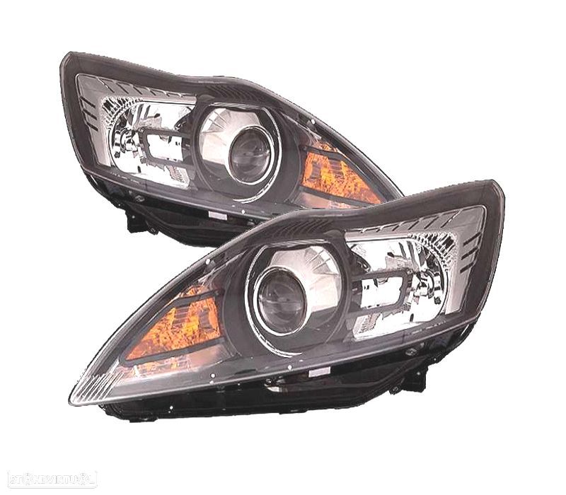 FARÓIS XENON PARA FORD FOCUS III 08-10 FUNDO PRETO - 1