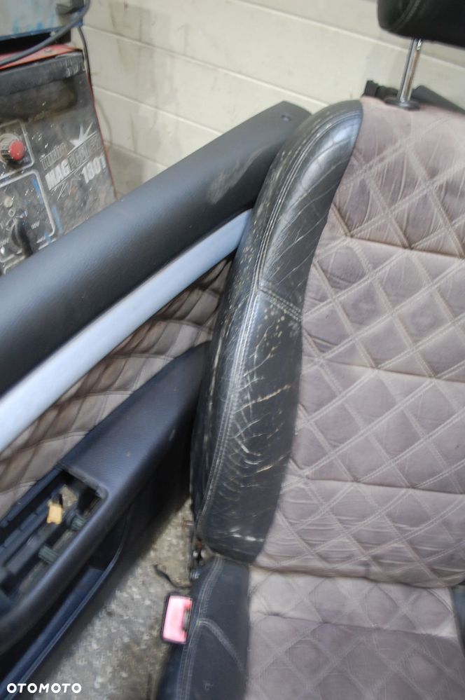 FOTELE + KANAPA + BOCZKI + SŁUPKI CZARNE ELEKTRYCZNE ALKANTARA AUDI A4 B6 B7 CABRIO - 10