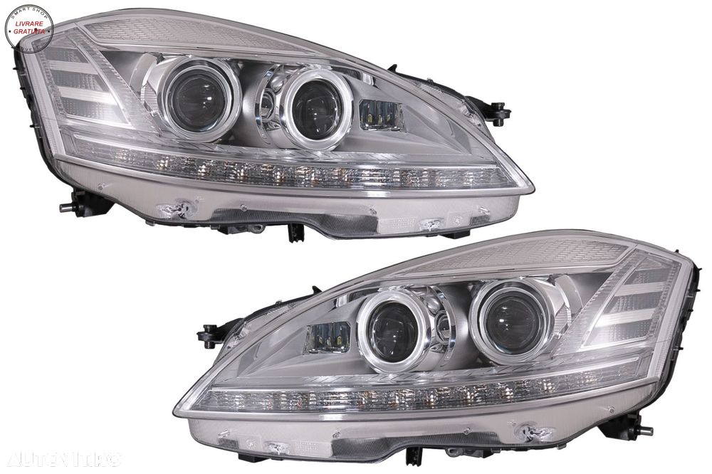 Faruri LED Mercedes Clasa S W221 (2005-2009) Facelift Look Semnalizare Dinamica Se- livrare gratuita - 14