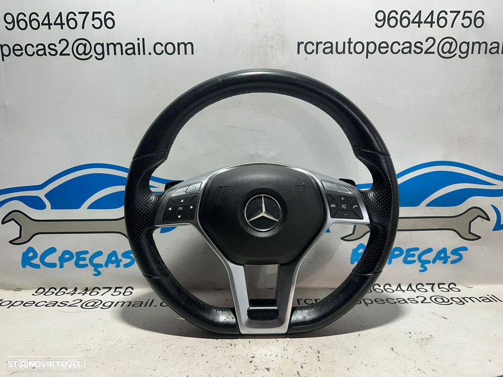 .Volante Guiador Pele Pele Perfurada Multifunções Comandos Original AMG Mercedes Benz Flat Bottom W212 W204 W218 R172 - 1