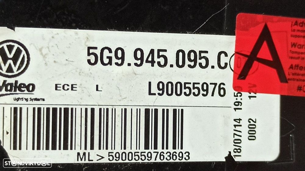 FAROLIM TRASEIRO ESQUERDO VOLKSWAGEN GOLF VII LIM. ADVANCE BLUEMOTION - 5