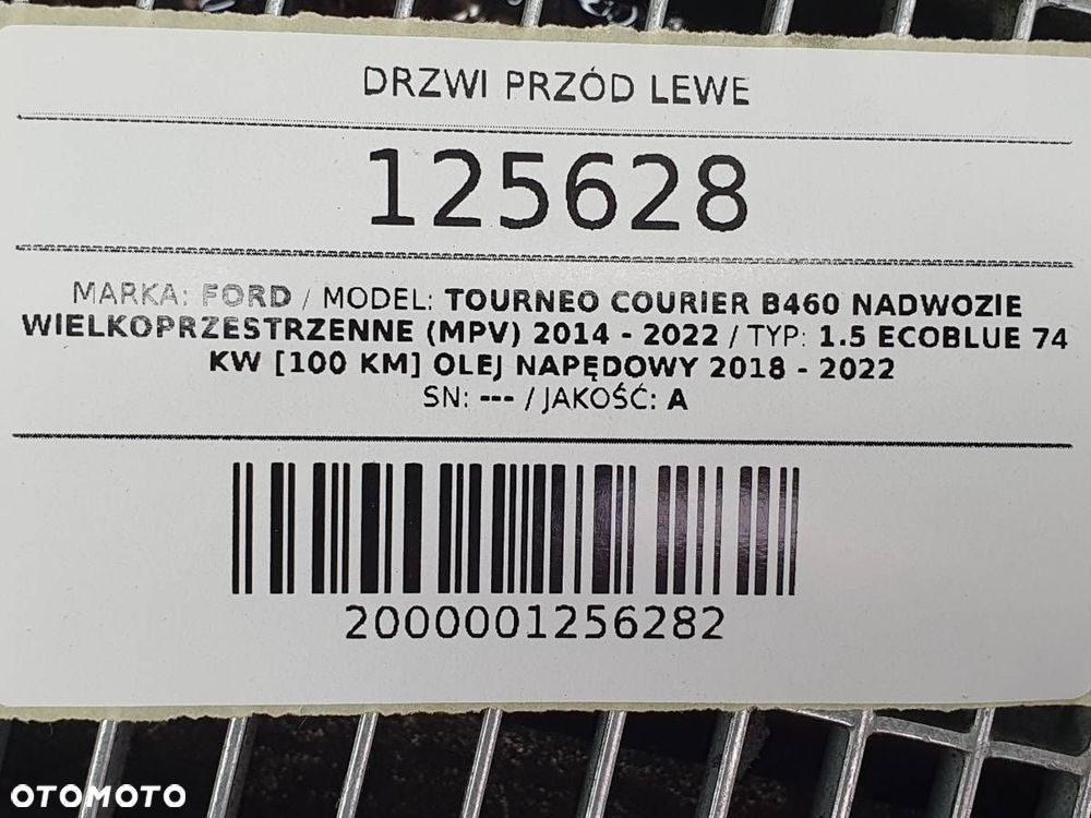 DRZWI PRZÓD LEWE FORD TRANSIT TOURNEO COURIER B460 BIAŁE WHITE - 13