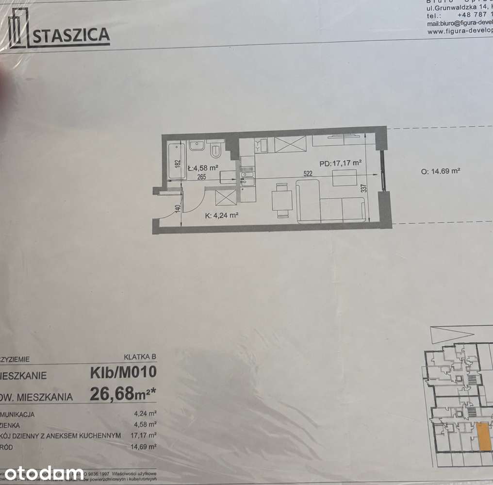 Mieszkanie z ogródkiem na parterze - 26,68 m²