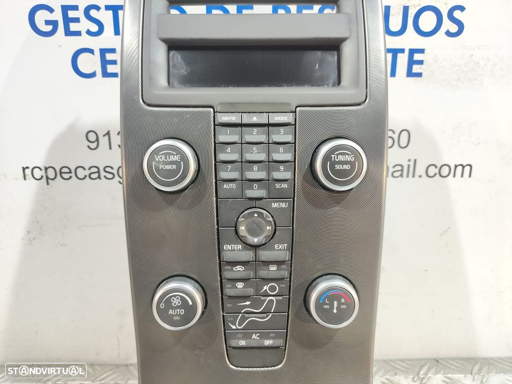 CONSOLA CENTRAL DISPLAY MULTIMEDIA COMANDOS CONTROLO CHAUFFAGE VOLVO S40 MK2 FACELIFT R-DESIGN ORIGINAL - 8