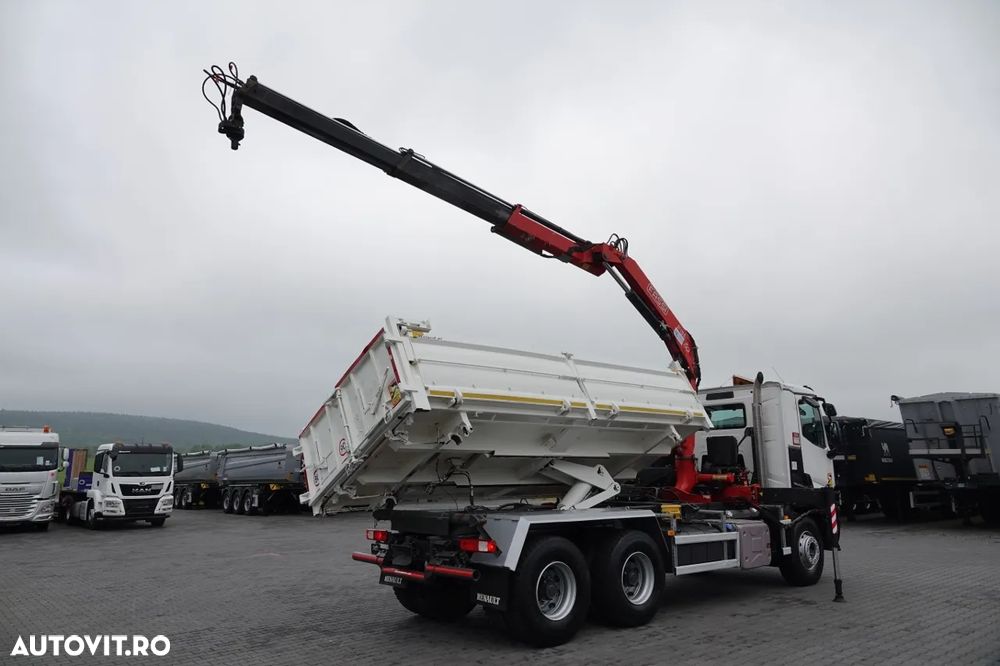 Renault C 380 / 6x4 / TIPPER 3 LATE + HDS FASSI F135 / HYDROBRA / EURO 6 / RADIO CONTROL / ROTATOR / BORDMATIC - 7