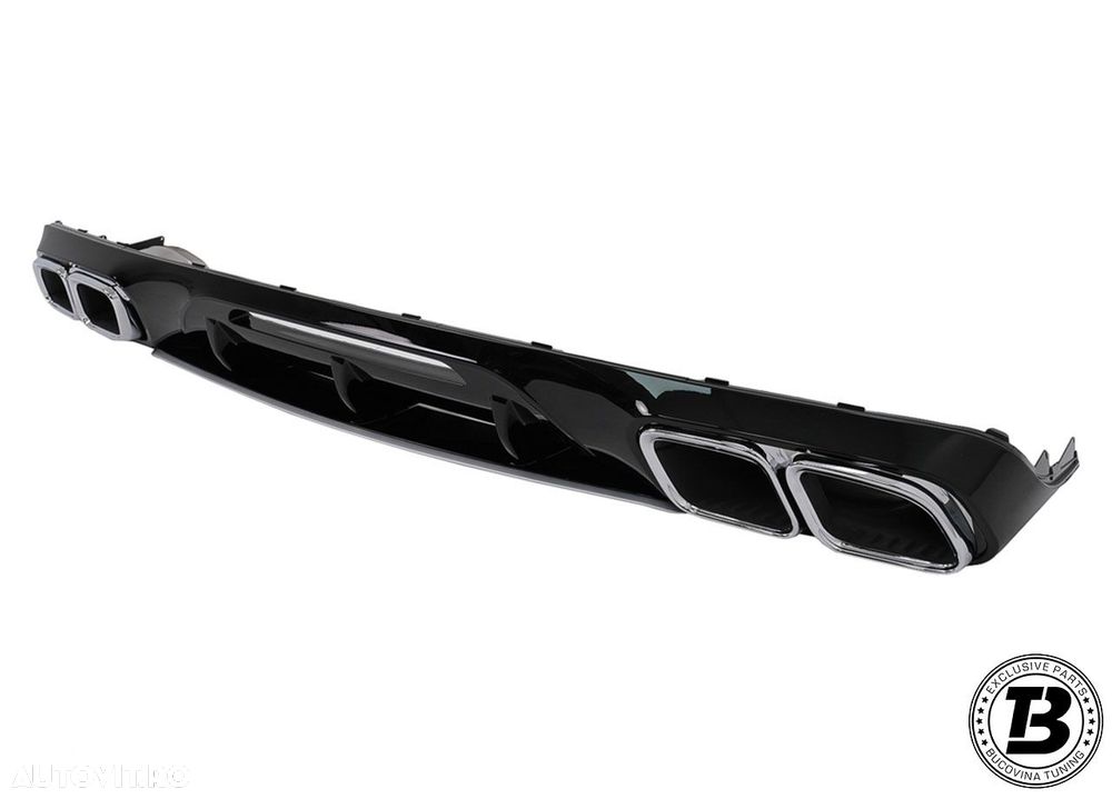 Difuzor Bara Spate Cu Ornamente Evacuare compatibil cu Mercedes CLS W218 X218 AMG 63 Design - 5