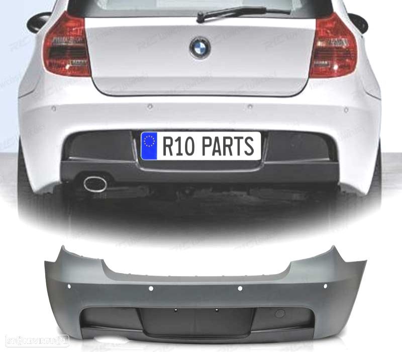 PÁRA-CHOQUES TRASEIRO BMW E81 E87 04-11 LOOK M PDC - 1