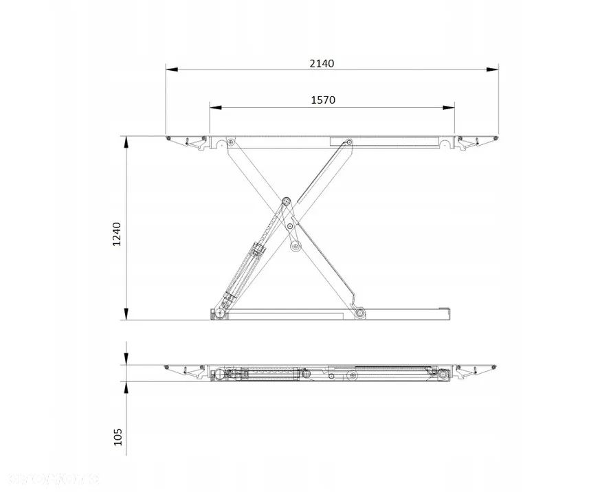 Podnośnik Nożycowy Warsztatowy  Mobilny 4000kg  PX-4000XU 120CM Normet 230 lub 400V - 7