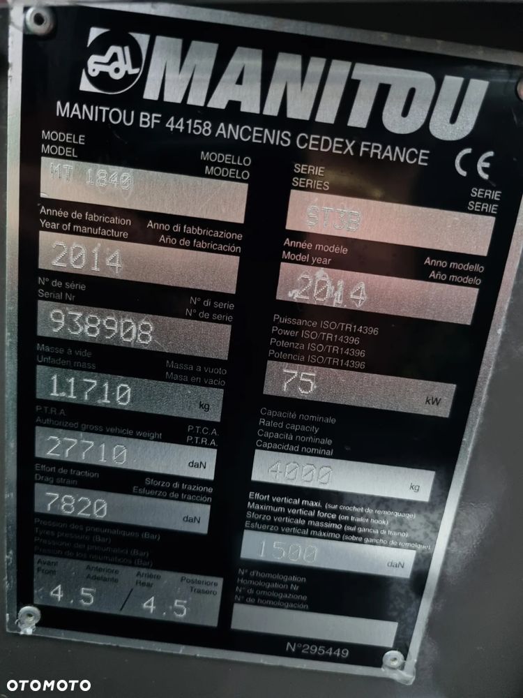 Manitou MT1840 Ładowarka Teleskopowa 18 metrów jak nowa z salonu Import Norwegia Rozsuwanie wideł Hydrauliczne. zmiana na łyżkę Hydra. ZERO LUZÓW Wycieków Maszyna z Gospodarstwa nie katowana - 33