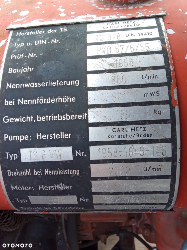 Motopompa strażacka TS 8/8 silnik VW Garbus 1958r. - 4