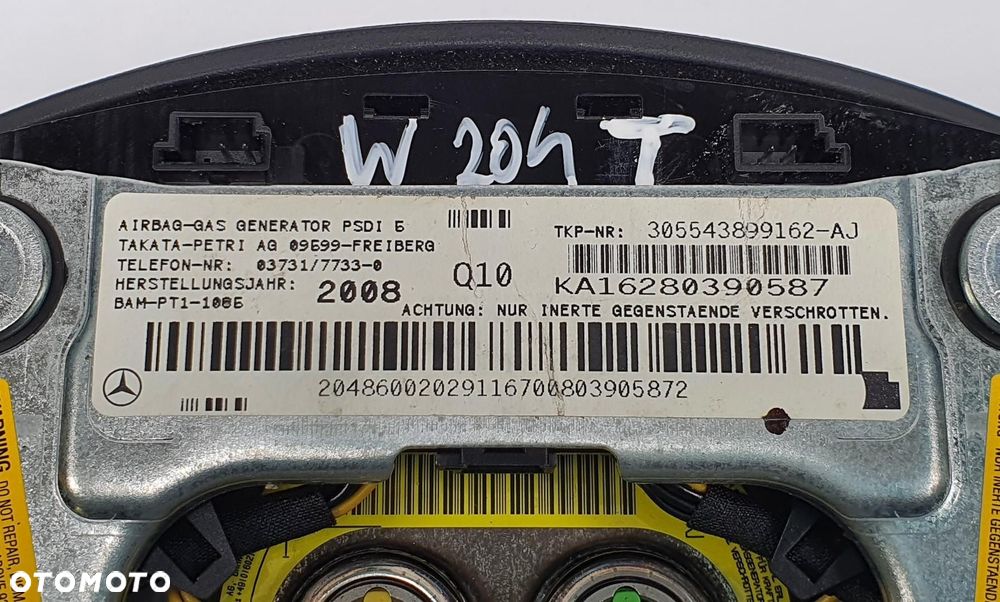 PODUSZKA AIRBAG KIEROWCY MERCEDES W204 20486002029 - 4
