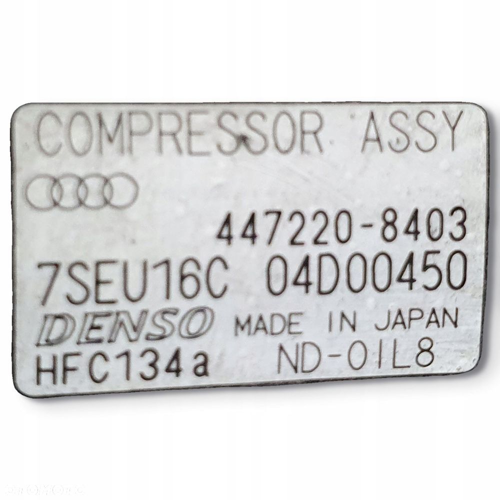 SPRĘŻARKA KLIMATYZACJI Audi A4 B6 1.9 TDI Denso 447220-8403 - 9