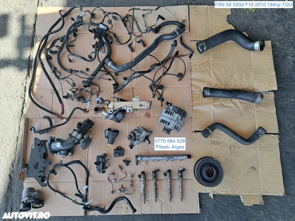 Anexe motor Bmw 520d F10 2010 184cp rampa injectoare pompa inalta presiune alternator EGR galerie admisie instalatie electrica motor - 1