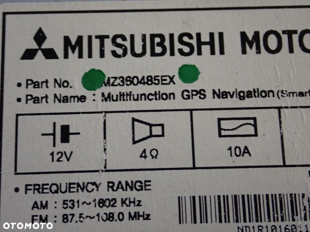 MITSUBISHI MOTORS RADIO MZ3S0485EX - 3