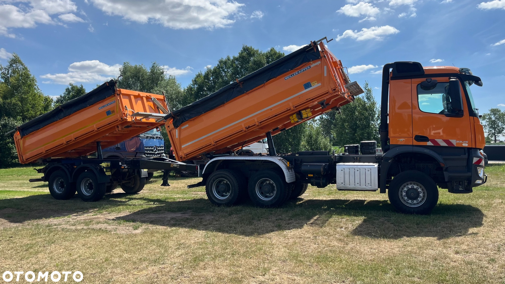 Mercedes-Benz Arocs 3345 6x6 Wywrotka Meiller Kipper + Przyczepa Meiller Kipper (nie 6x4, 8x8, 8x4, 6x2) z Niemiec. Silnik 13l, Hydraulika, nie hydroburta 6x6 Arocs Actros 3345 wywrotka Meiller Duży Silnik Reduktor Napędy na Wał - 7