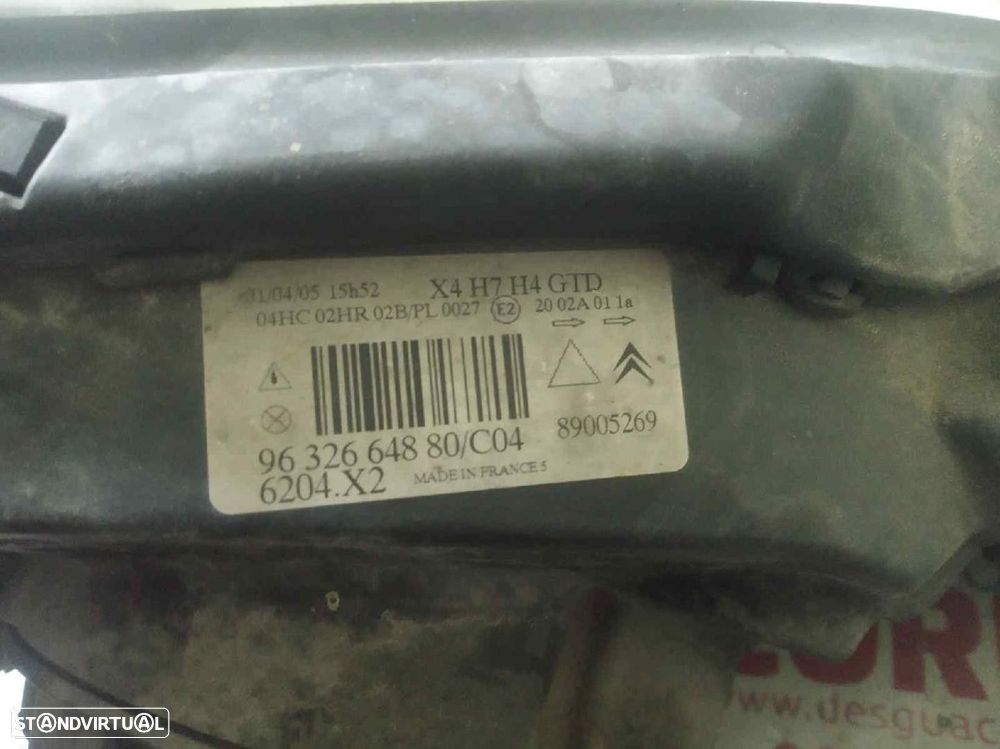 FAROL ESQUERDO CITROEN C5 I 2003 -9632664880C04 - 3
