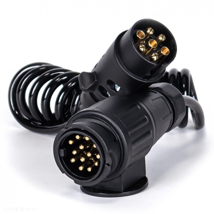 przewód spiralny z wtyczkami 13/7 pin 12v 3m - 1