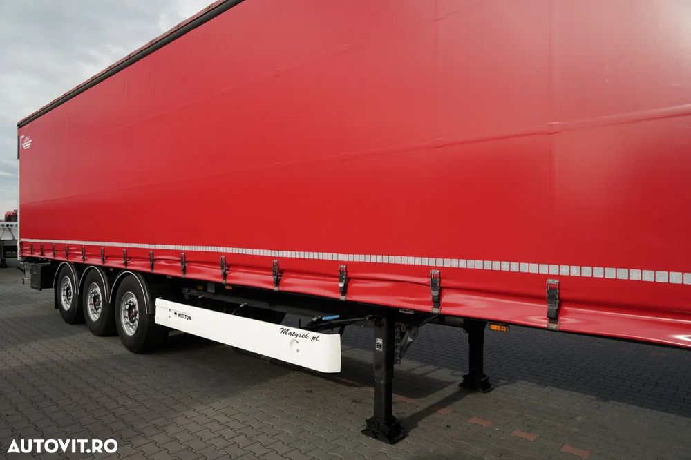 Wielton CORTINĂ STANDARD / REMORCA DIN OȚEL - 9 M / AXĂ CULISANTĂ / SAF / ACOPERIȘ CULISANT - 9
