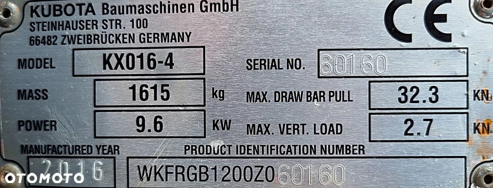 Kubota KX016-4 Koparka Gąsienicowa 2 tony. DEKRA aktualna do 2026r. Rozsuwane Hydr. podwozie! Sprowadzona z Norwegii! Zero luzów i wycieków. Maszyna jak Nowa z Salonu! 2017rok. Pełna Dokumentacja. Gąsienice bez zużycia! Łyżka Skarpowa Nowa! Szybkozłącze! Okazja Tanio! Dodatkowa Linia Hydr. na młot i wiertnice - 29