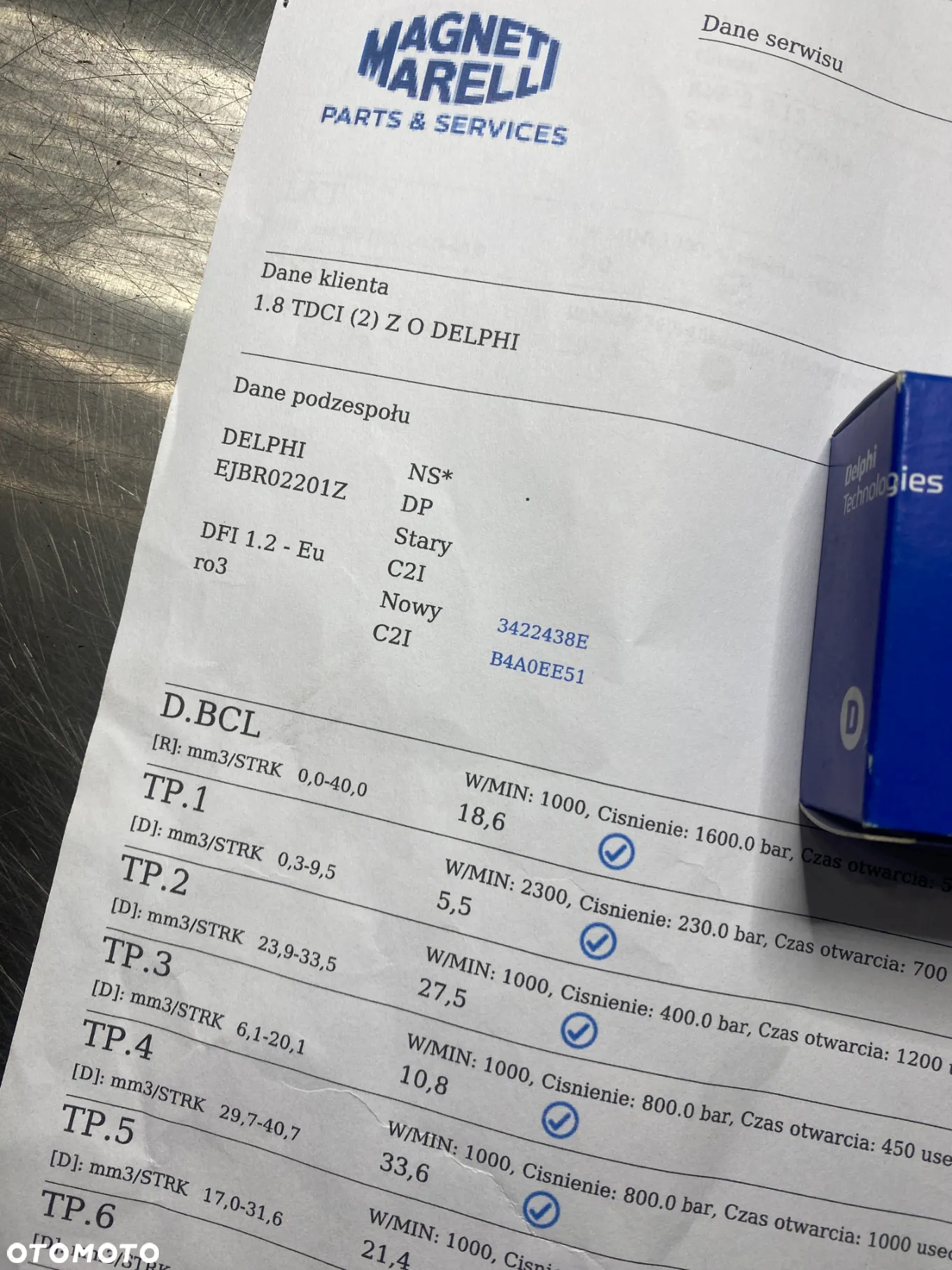 WTRYSKIWACZ TEST EJBR02201Z 1.8 TDCI WTRYSK WYDRUK IMA FORD FOCUS MK1 CONNECT RENAULT NOWY DELPHI - 3