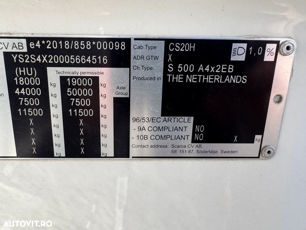 Scania S500 standard, full pneumatic, retarder, clima stationara, finantare - 32
