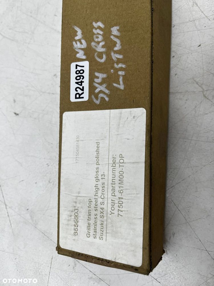 Listwa atrapy Suzuki SX4 S-Cross 13-16r. NOWA nakładka GÓRNA grilla chrom oryginalny listewka 77501- - 12