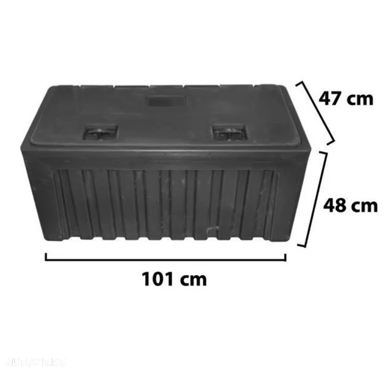 Lada pentru scule fara suport, din plastic negru 480x470x1000 mm - 3