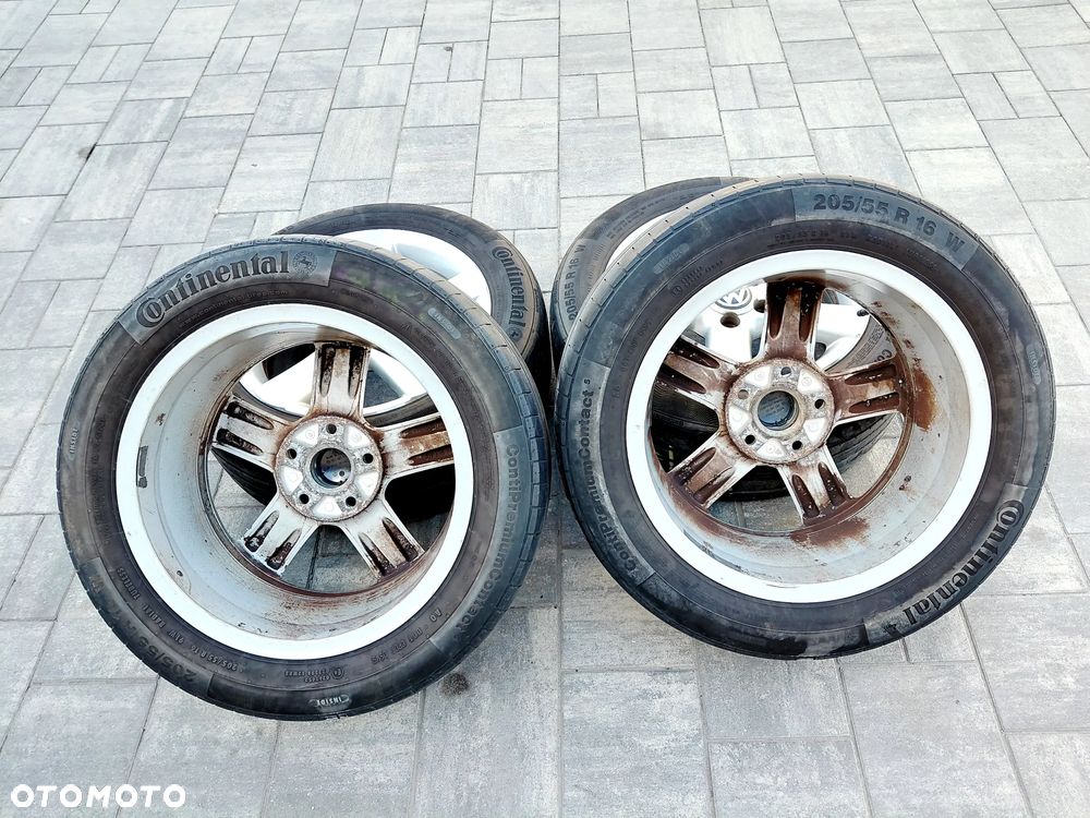 FELGI Z OPONAMI KOŁA ALUMINIOWE VW GOLF V AUDI SEAT SKODA FORD R16 5X112 ET37 57,1 mm OPONY 205/55 R15 LATO NR43 - 9