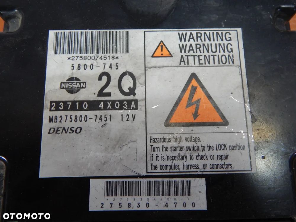 komputer silnika 2.5 dci Nissan Navara D40 Pathfinder R51 05-14 237104X03A Łuków części - 2