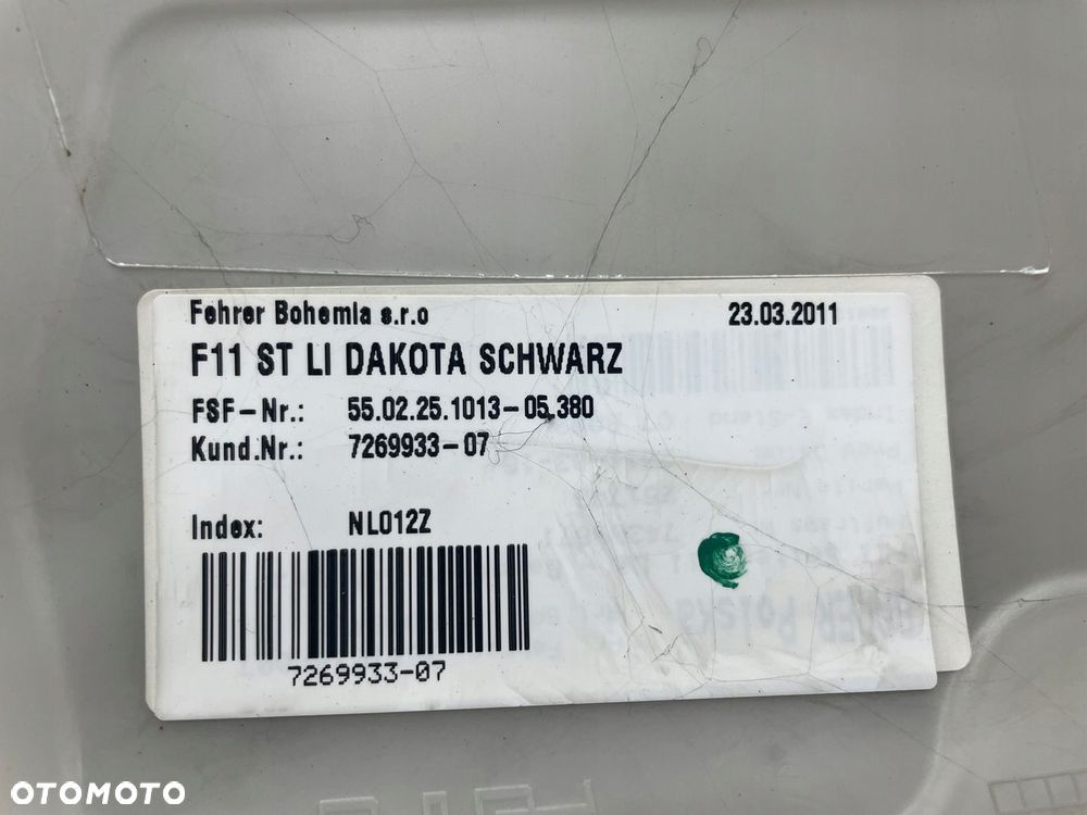 Kanapa tylna podlokietnik tyl Skora Czarna BMW F11 Kombi DAKOTA SCHWARZ BDB - 8
