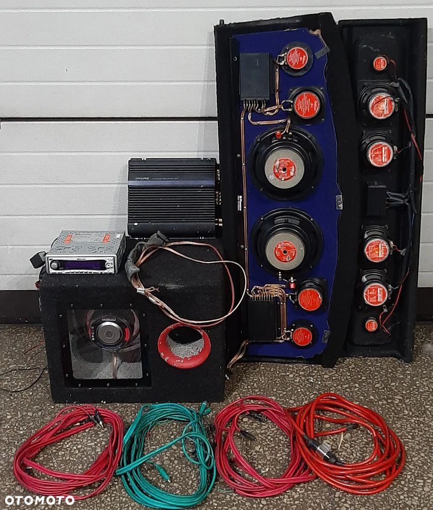 ZESTAW 12 x GŁOŚNIK SUBUFER WZMACNIACZ OKABLOWANIE