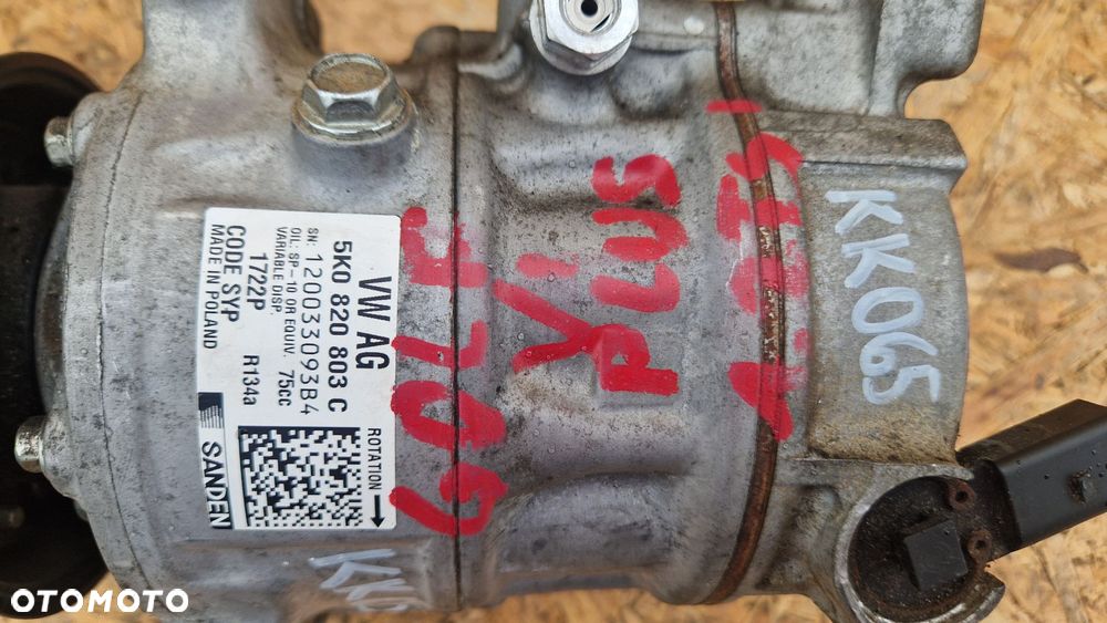 VW GOLF PLUS 1.2 TSI SPRĘŻARKA KOMPRESOR KLIMATYZCJI EUROPA ORYGINALNY 5K0820803C - 2