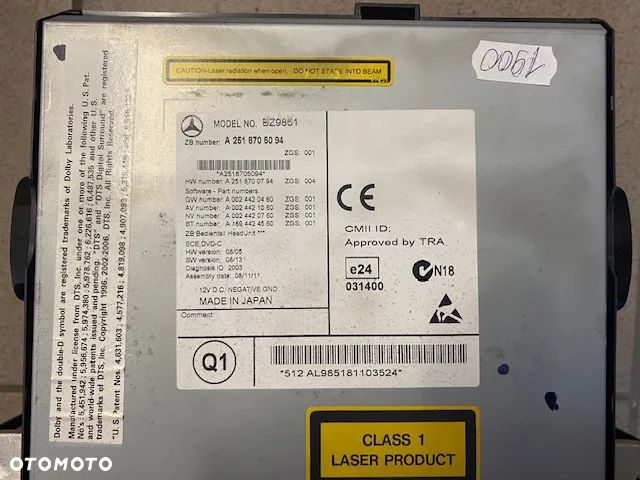 RADIO NAWIGACJA MERCEDES R KLASA W251 A2518705094 - 7