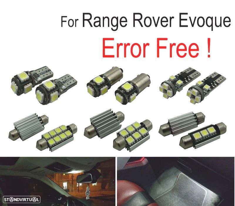 KIT COMPLETO 10 LAMPADAS LED INTERIOR PARA LAND ROVER EVOQUE 14-16 - 1