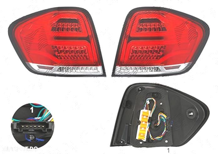 Lampa spate, stop Mercedes Clasa ML (W164), 07.2008-11.2011, spate, stanga+dreapta, LED; red, transparent; tuning, - 1