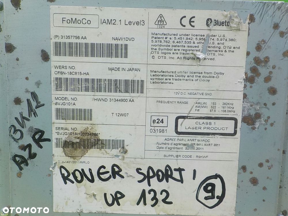 RANGE ROVER SPORT I LIFT 3.0 D 12r 5D radio CD CF6N-18C815-HA - 6