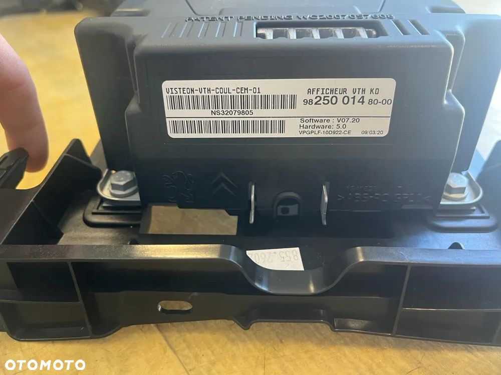 PEUGEOT TRAVELLER WYŚWIETLACZ DISPLAY HEAD UP 9825001480 - 2