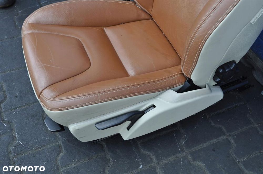 VOLVO S60 V60 FOTEL KIEROWCY LEWY RUDA SKÓRA - 9