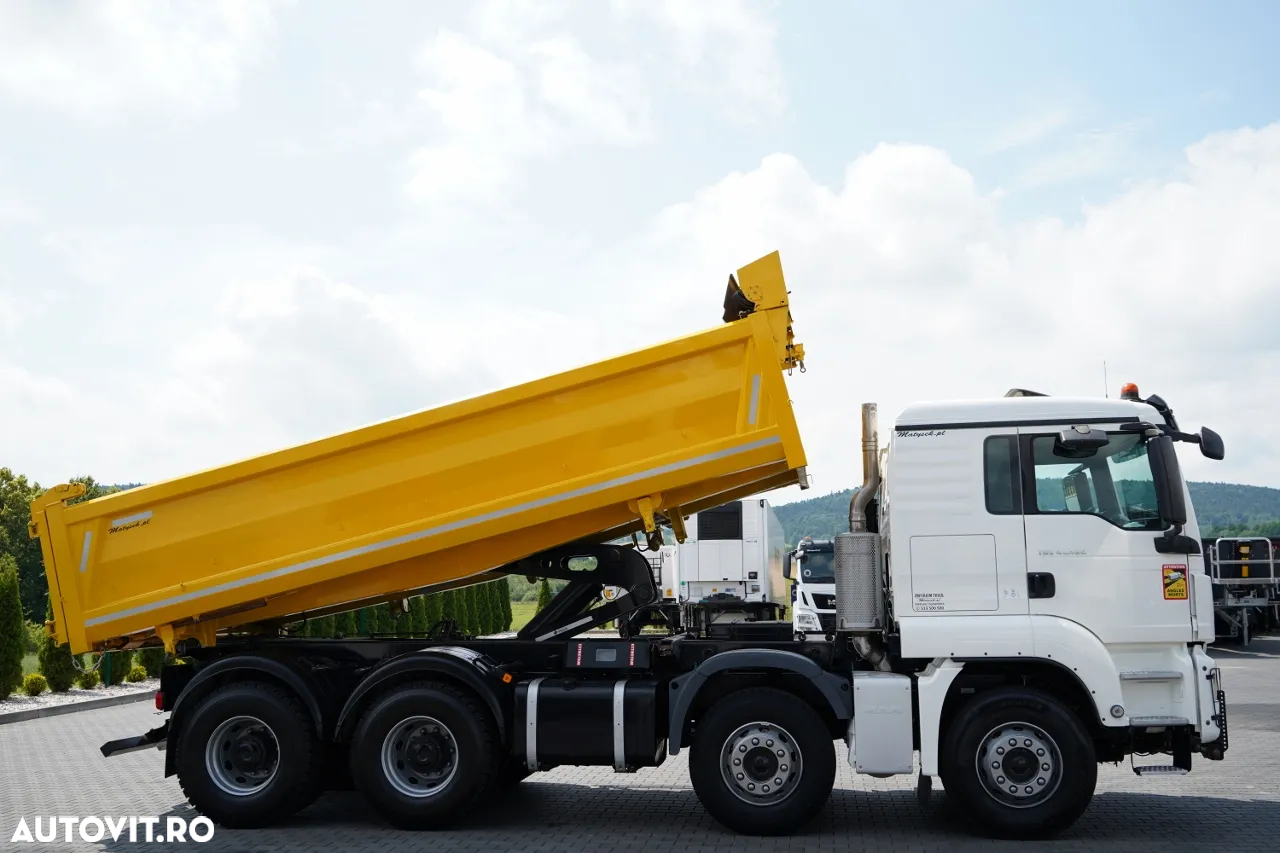 MAN TGS 41.460 / 8x8 / BASCULĂ / 2 PĂRȚI / BORDMATIC / HYDROBTA / MEILLER KIPER / ANVELOPE 100% / EURO 6 / 2017 / IMPORTAT - 6