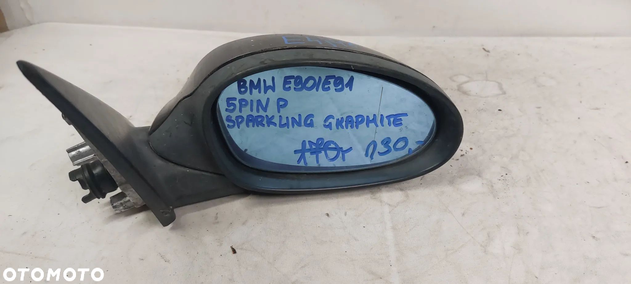 .  LUSTERKO ELEKTRYCZNE BMW E90/E91 PRAWE 5PIN SPARKLING GRAPHITE - 1